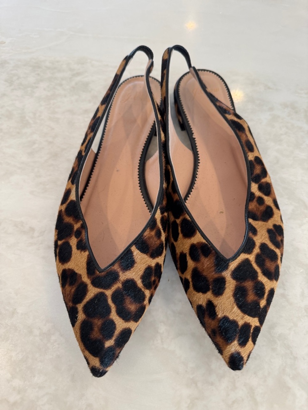 J. Crew Leopard-Print Pointed Slingback Flats - Brown & Black